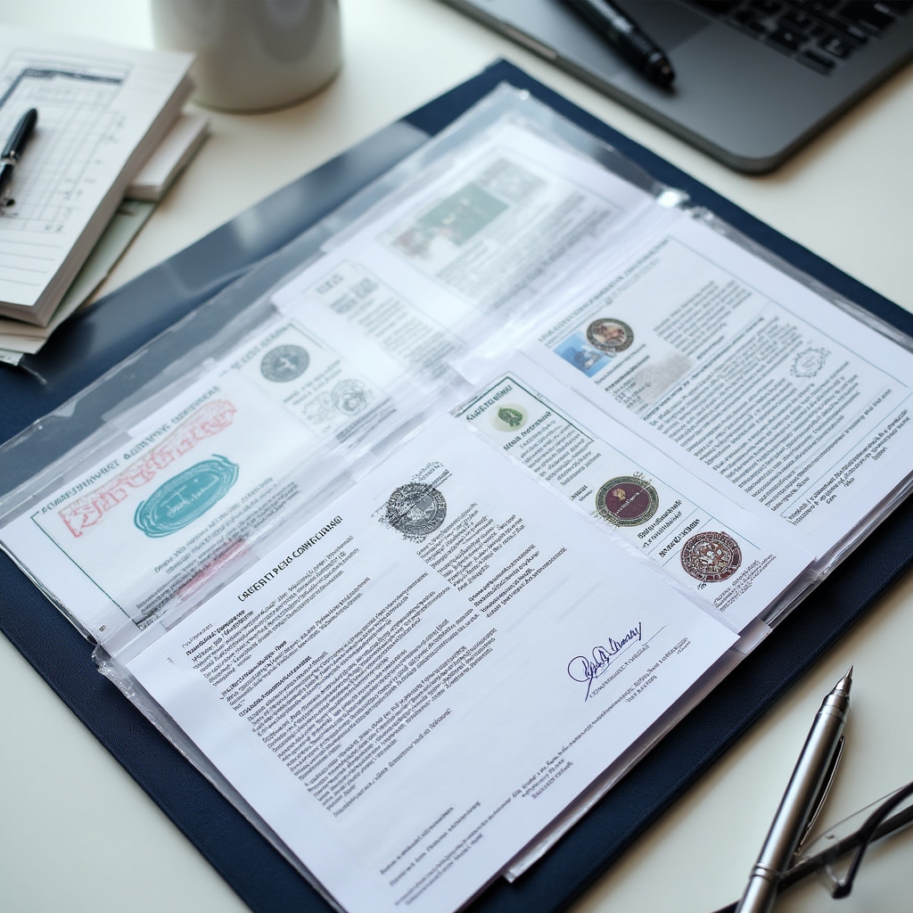 Folder containing various property compliance certificates